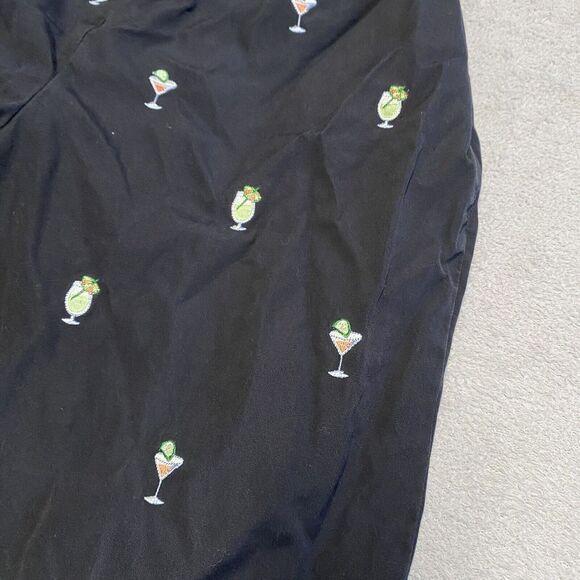 Brooks Brothers Pants Women's 8 Black Embroidered Martini Drinks Party Preppy - Picture 3 of 8